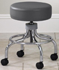 2102-CC Chrome base stool with round footring and dual wheel nylon carpet casters
